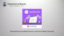 Presented by Accessibility Services, Johnson & Wales University