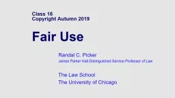 Class  16 Copyright Autumn 2019