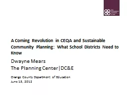 A Coming Revolution in CEQA and Sustainable Community Planning: What School Districts