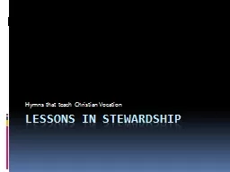 Lessons in stewardship