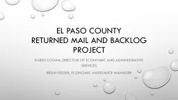 El Paso County Returned Mail and Backlog Project