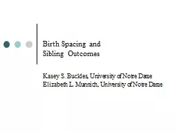 Birth Spacing and  Sibling Outcomes