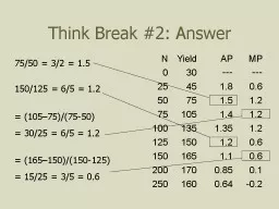Think Break  #2:  Answer