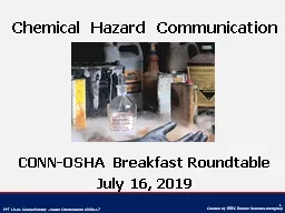 Chemical Hazard  Communication
