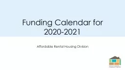 Funding  Calendar for