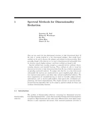Spectral Methods for Dimensionality Reduction Lawrenc