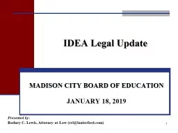IDEA Legal Update MADISON CITY BOARD OF EDUCATION