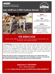 Join AARP for  a FREE Outdoor Movie!