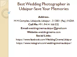 PPT-Best Wedding Photographer in Udaipur