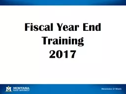 Fiscal Year End Training