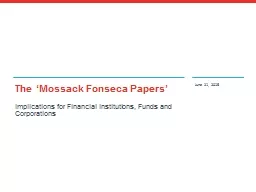 The ‘ Mossack  Fonseca Papers’
