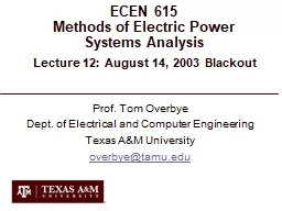 ECEN 615 Methods of Electric Power