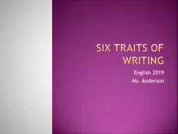 Six  TRaits  of Writing
