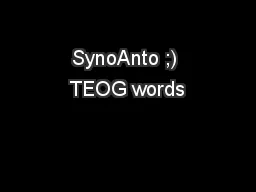 SynoAnto ;) TEOG words