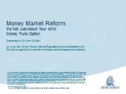 Money Market Reform