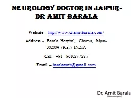 Neurology Doctor in Jaipur- Dr Amit Barala