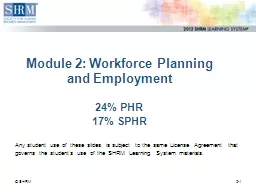2- 1 © SHRM Module 2: Workforce Planning and Employment