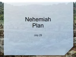 Nehemiah Plan July 29