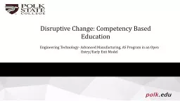 Disruptive Change of the College Institution: Competency Based Education