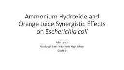 Ammonium Hydroxide and Orange Juice Synergistic Effects on