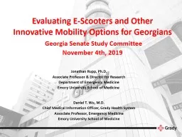 Evaluating E-Scooters and Other Innovative Mobility Options for Georgians