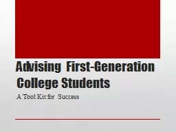Advising First-Generation College Students