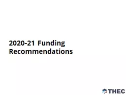 2020-21 Funding Recommendations