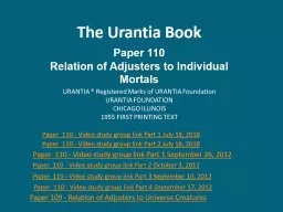 The Urantia Book Paper 110