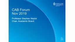 CAB Forum  Nov 2019