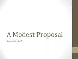 A Modest Proposal By Jonathan Swift