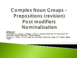 Complex Noun Groups –
