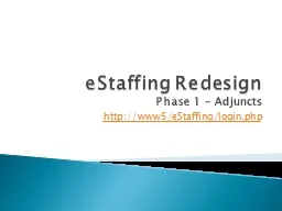 eStaffing Redesign Phase 1 - Adjuncts