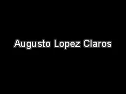Augusto Lopez Claros