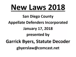 New Laws 2018 San Diego County