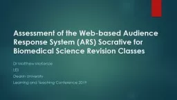 Assessment of the Web-based Audience Response System (ARS)