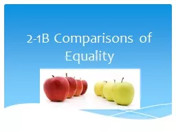 2-1B Comparisons of Equality