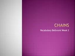Chains  Vocabulary