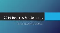 2019 Records Settlements