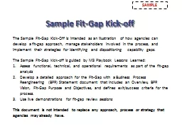 Sample  Fit-Gap  Kick-off