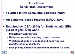 Functional  Behavioral Assessment