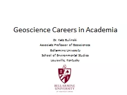Geoscience Careers in Academia