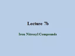 Lecture  7b Iron Nitrosyl