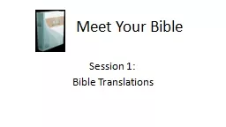 Meet Your Bible Session 1: