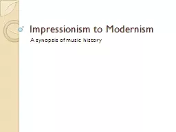 Impressionism to Modernism