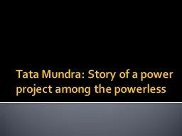 Tata  Mundra : Story of a power project among the powerless