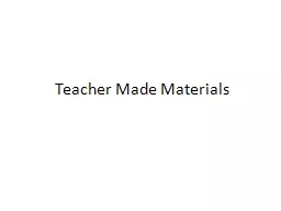 Teacher Made Materials