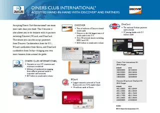Accepting Diners Club International can mean more sale