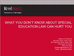 WHAT YOU DON’T KNOW ABOUT SPECIAL EDUCATION LAW CAN HURT YOU