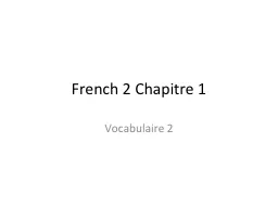 French 2  Chapitre  1