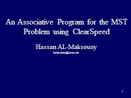 1 An Associative Program for the MST Problem using